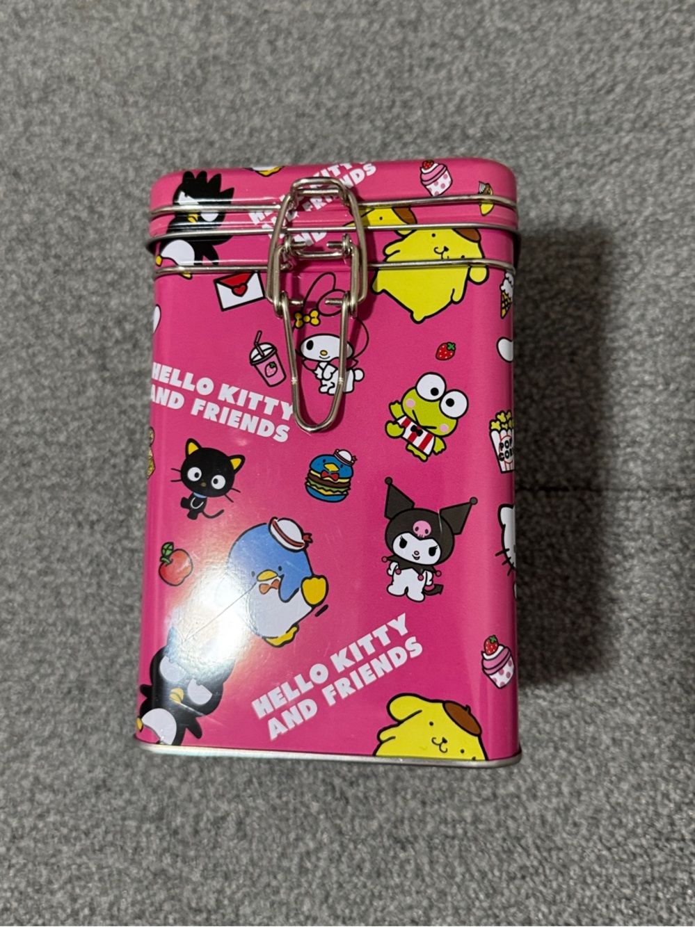 Hello Kitty Pink Character Tin with Friends Print